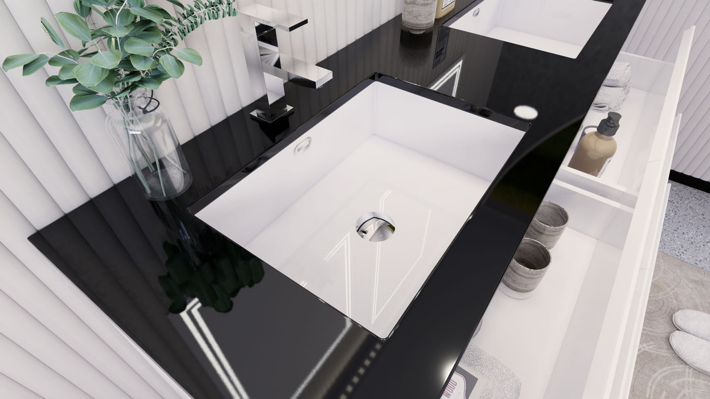 Stanley 60" Freestanding Bathroom Vanity with Reinforced Acrylic Integrated Sink Top