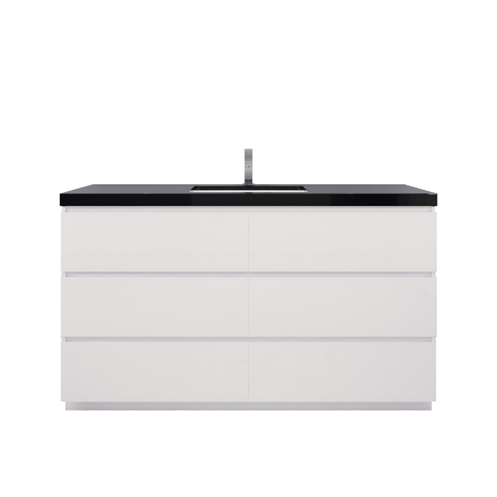 Stanley 60" Freestanding Bathroom Vanity with Reinforced Acrylic Integrated Sink Top
