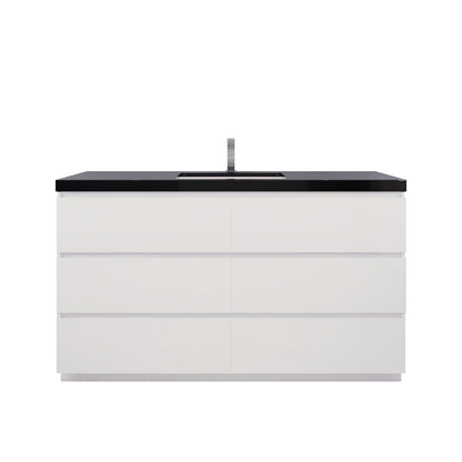 Stanley 60" Freestanding Bathroom Vanity with Reinforced Acrylic Integrated Sink Top