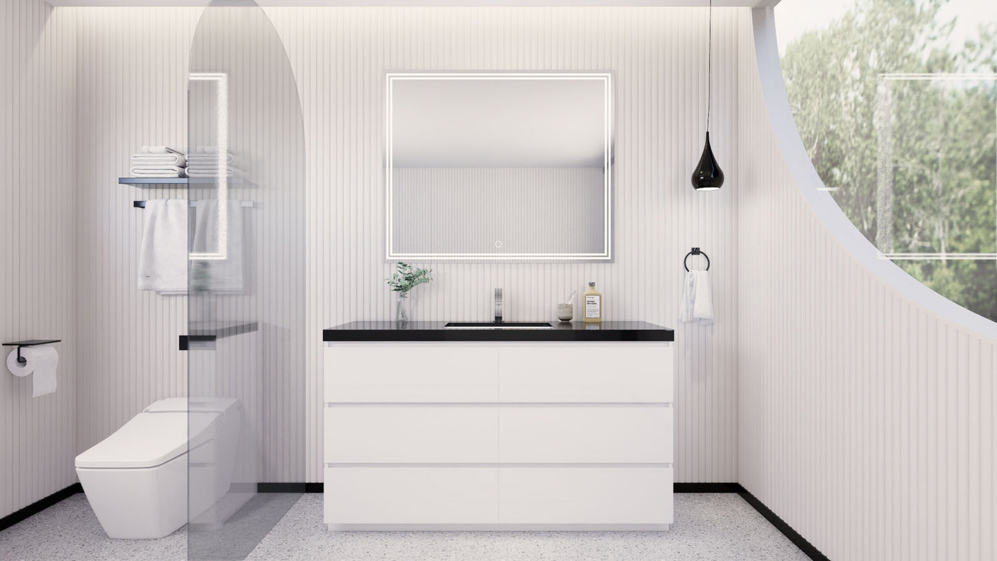 Stanley 60" Freestanding Bathroom Vanity with Reinforced Acrylic Integrated Sink Top