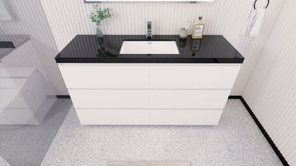 Stanley 60" Freestanding Bathroom Vanity with Reinforced Acrylic Integrated Sink Top