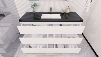 Stanley 60" Freestanding Bathroom Vanity with Reinforced Acrylic Integrated Sink Top
