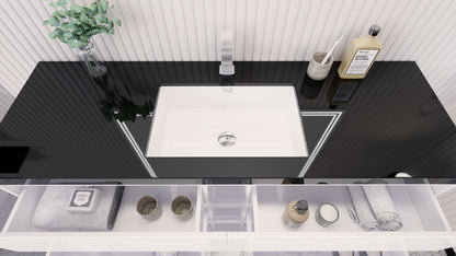 Stanley 60" Freestanding Bathroom Vanity with Reinforced Acrylic Integrated Sink Top