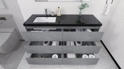 Stanley 60" Freestanding Bathroom Vanity with Reinforced Acrylic Integrated Sink Top