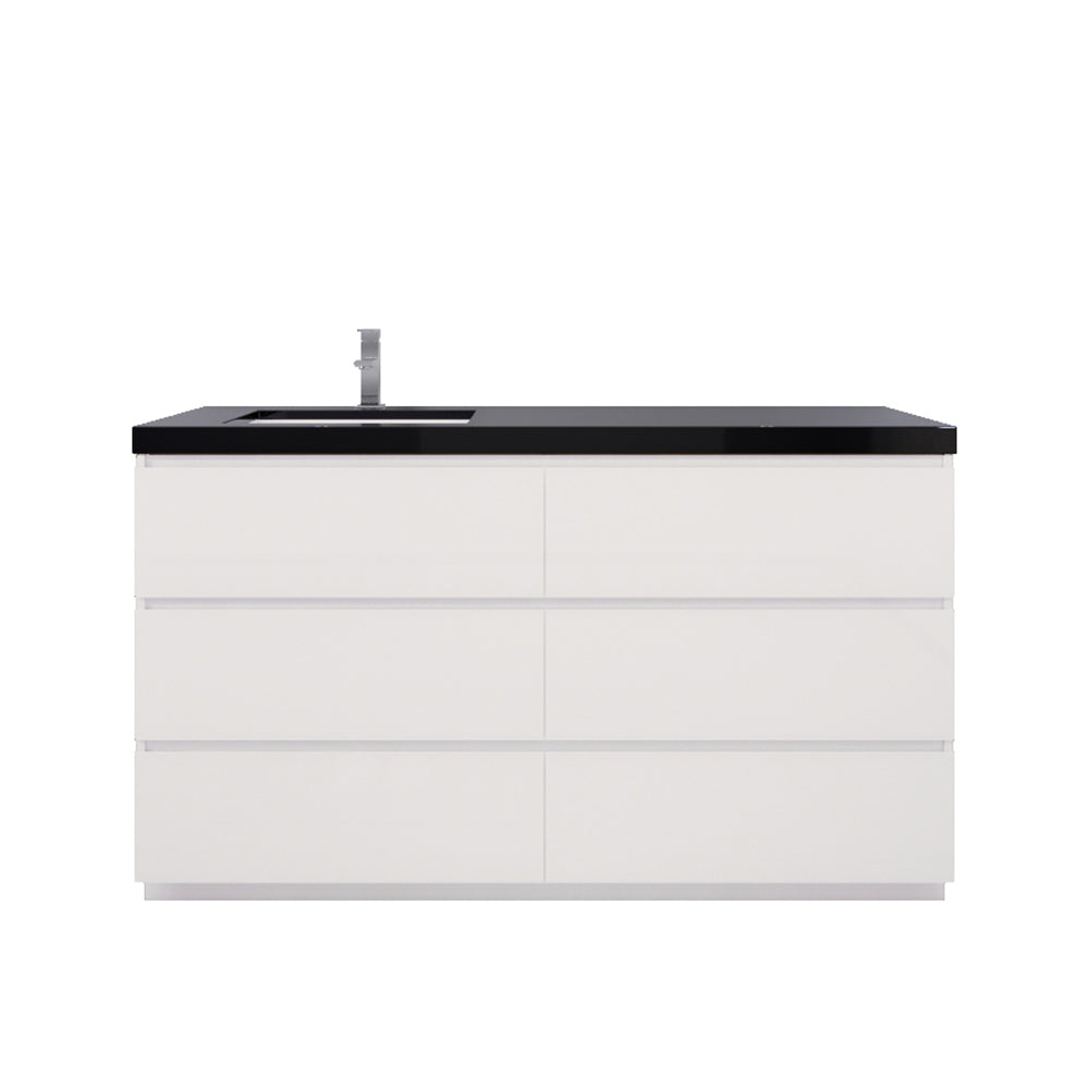 Stanley 60" Freestanding Bathroom Vanity with Reinforced Acrylic Integrated Sink Top