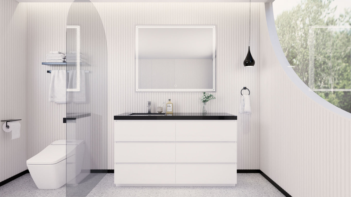 Stanley 60" Freestanding Bathroom Vanity with Reinforced Acrylic Integrated Sink Top