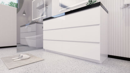 Stanley 60" Freestanding Bathroom Vanity with Reinforced Acrylic Integrated Sink Top