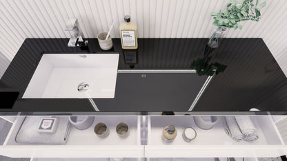 Stanley 60" Freestanding Bathroom Vanity with Reinforced Acrylic Integrated Sink Top