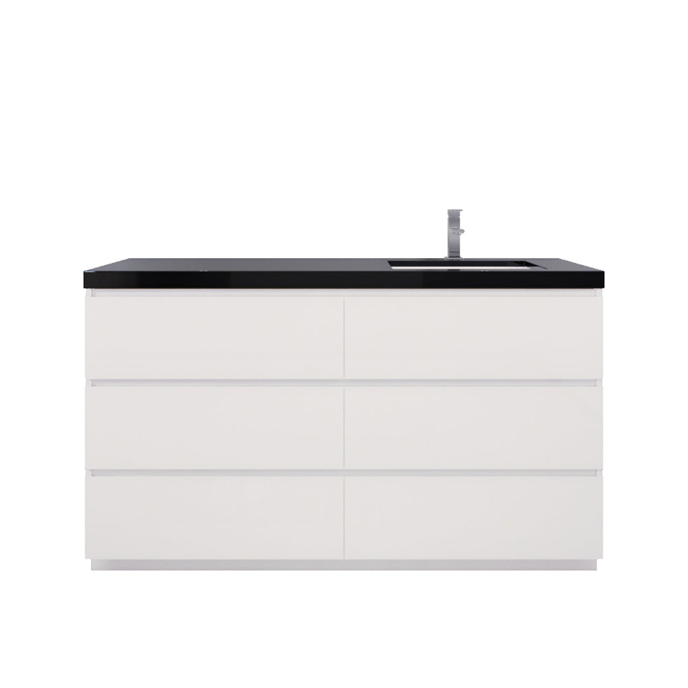 Stanley 60" Freestanding Bathroom Vanity with Reinforced Acrylic Integrated Sink Top