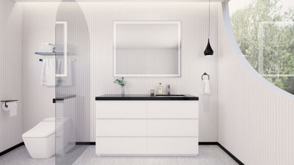 Stanley 60" Freestanding Bathroom Vanity with Reinforced Acrylic Integrated Sink Top