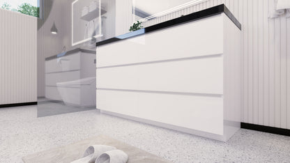 Stanley 60" Freestanding Bathroom Vanity with Reinforced Acrylic Integrated Sink Top