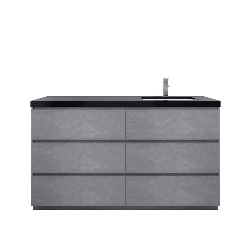 Stanley 60" Freestanding Bathroom Vanity with Reinforced Acrylic Integrated Sink Top