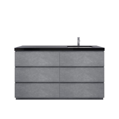 Stanley 60" Freestanding Bathroom Vanity with Reinforced Acrylic Integrated Sink Top