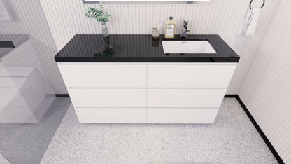 Stanley 60" Freestanding Bathroom Vanity with Reinforced Acrylic Integrated Sink Top