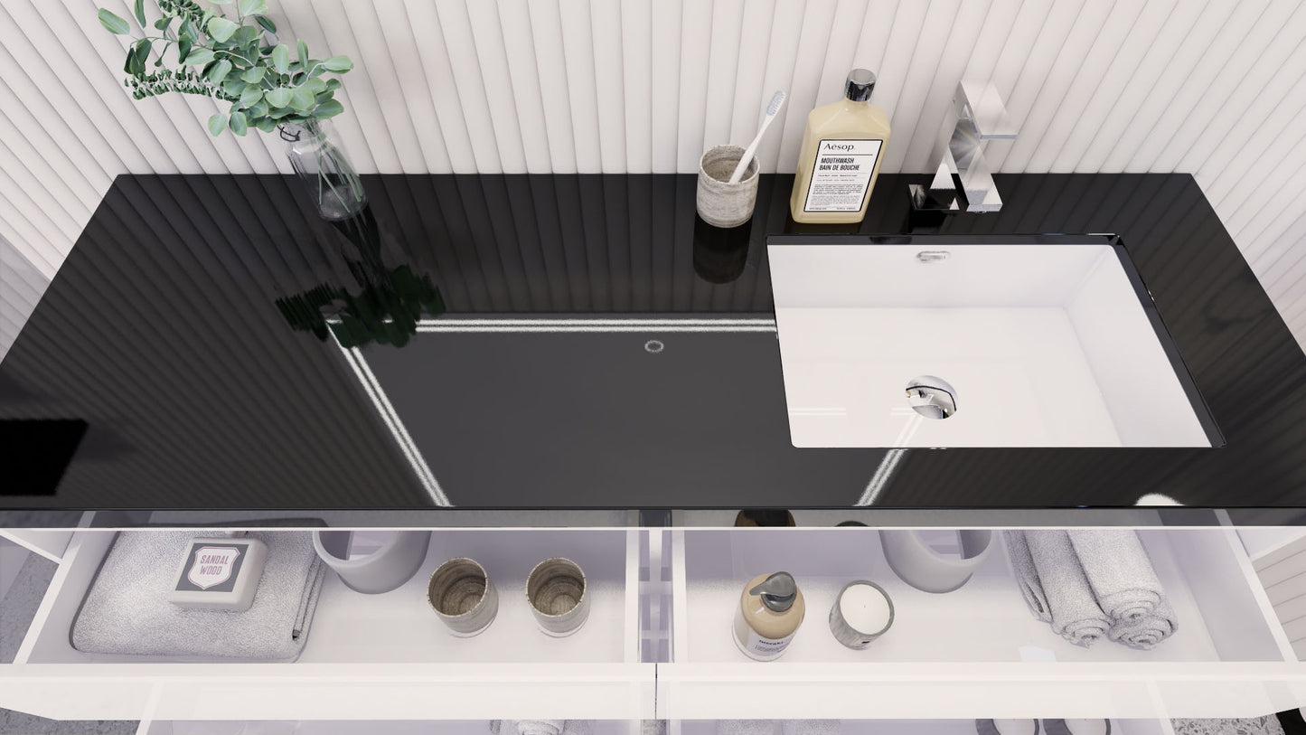 Stanley 60" Freestanding Bathroom Vanity with Reinforced Acrylic Integrated Sink Top
