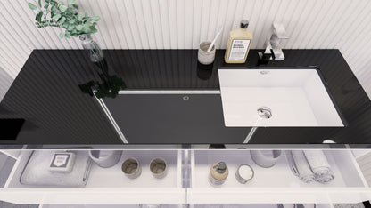 Stanley 60" Freestanding Bathroom Vanity with Reinforced Acrylic Integrated Sink Top