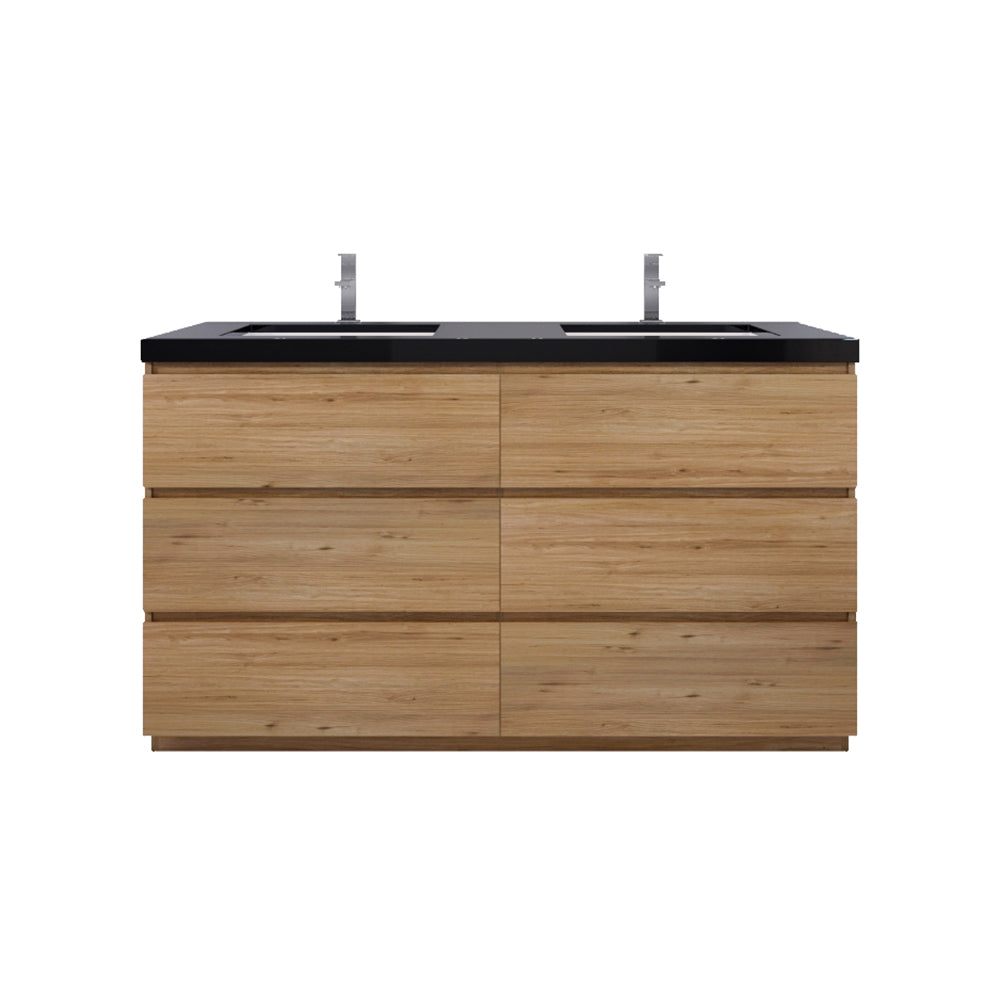 Stanley 60" Freestanding Bathroom Vanity with Reinforced Acrylic Integrated Sink Top