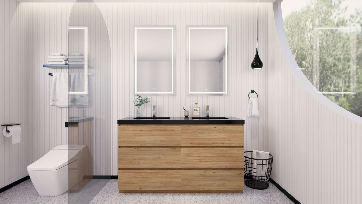 Stanley 60" Freestanding Bathroom Vanity with Reinforced Acrylic Integrated Sink Top