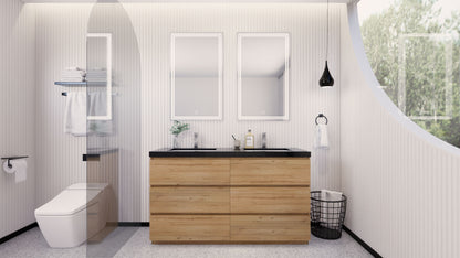 Stanley 60" Freestanding Bathroom Vanity with Reinforced Acrylic Integrated Sink Top