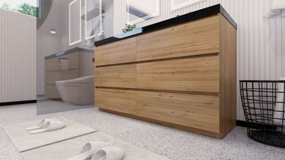 Stanley 60" Freestanding Bathroom Vanity with Reinforced Acrylic Integrated Sink Top