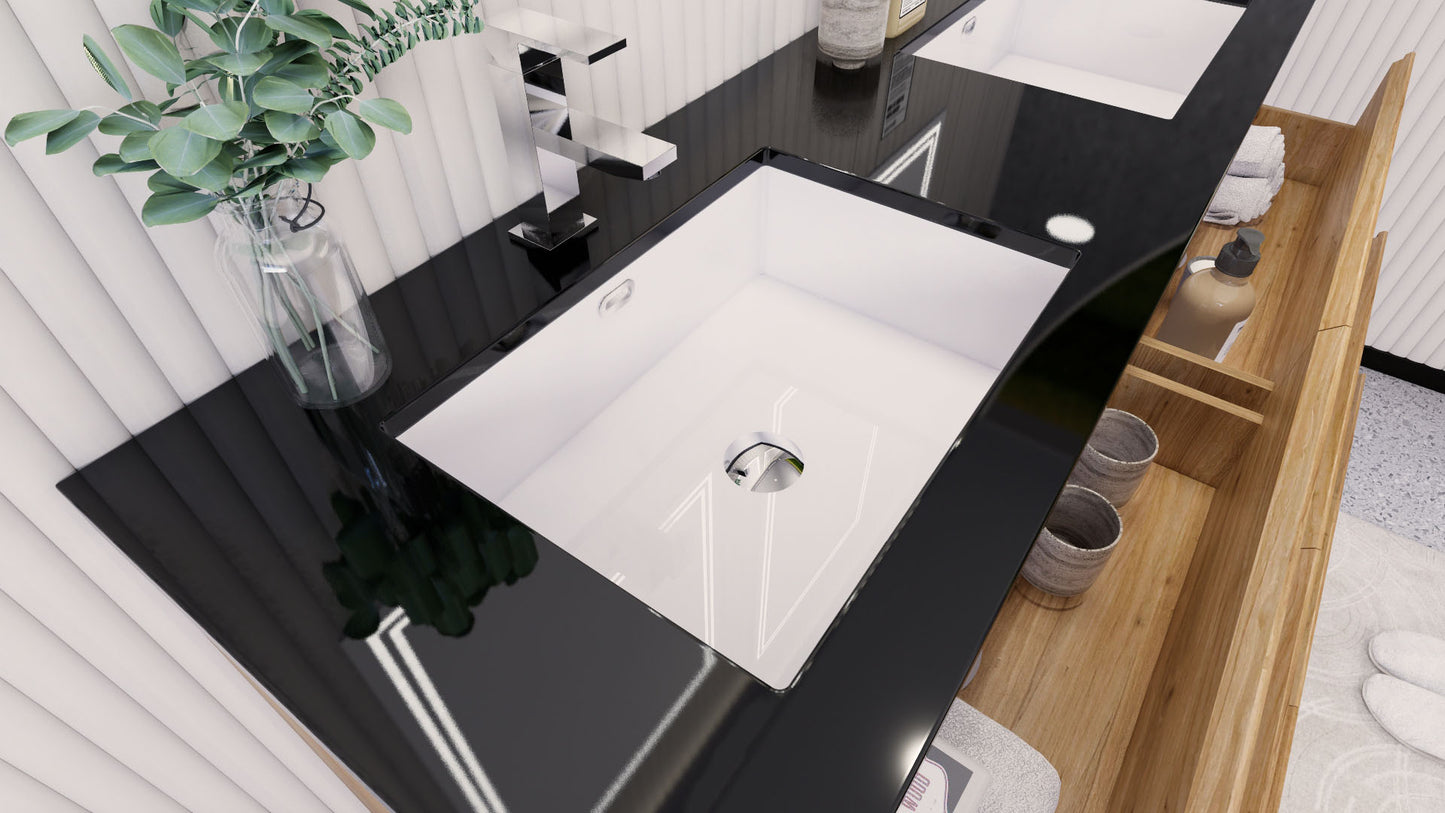 Stanley 60" Freestanding Bathroom Vanity with Reinforced Acrylic Integrated Sink Top