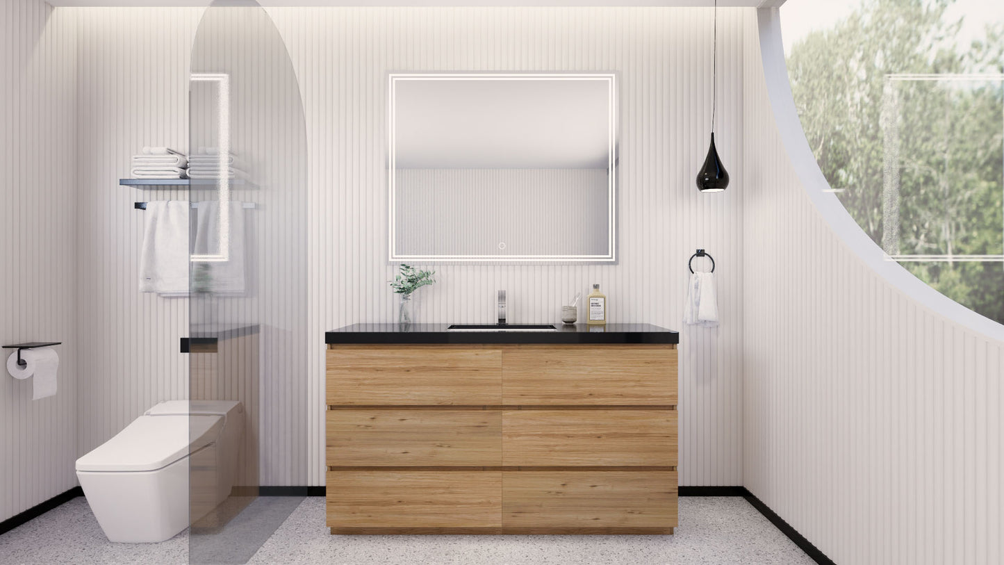 Stanley 60" Freestanding Bathroom Vanity with Reinforced Acrylic Integrated Sink Top