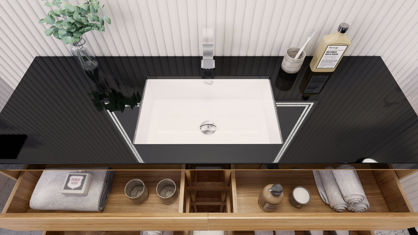 Stanley 60" Freestanding Bathroom Vanity with Reinforced Acrylic Integrated Sink Top