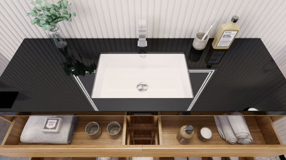 Stanley 60" Freestanding Bathroom Vanity with Reinforced Acrylic Integrated Sink Top