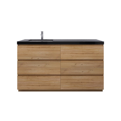Stanley 60" Freestanding Bathroom Vanity with Reinforced Acrylic Integrated Sink Top