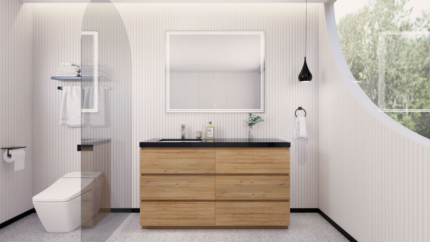Stanley 60" Freestanding Bathroom Vanity with Reinforced Acrylic Integrated Sink Top