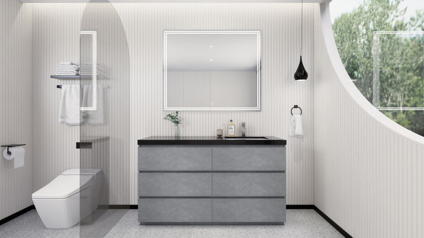 Stanley 60" Freestanding Bathroom Vanity with Reinforced Acrylic Integrated Sink Top