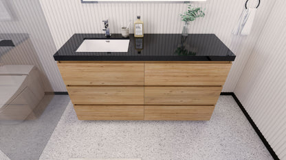 Stanley 60" Freestanding Bathroom Vanity with Reinforced Acrylic Integrated Sink Top
