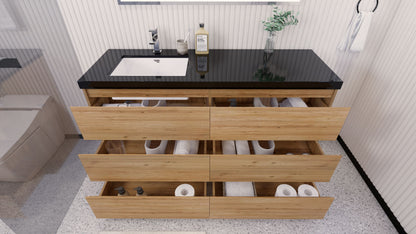 Stanley 60" Freestanding Bathroom Vanity with Reinforced Acrylic Integrated Sink Top