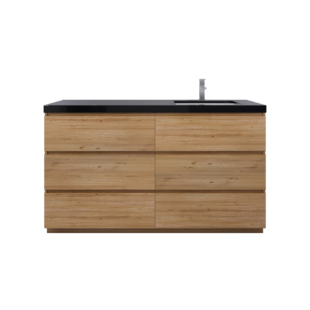 Stanley 60" Freestanding Bathroom Vanity with Reinforced Acrylic Integrated Sink Top