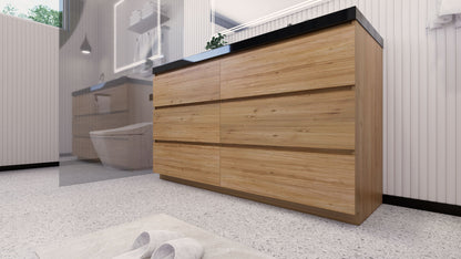 Stanley 60" Freestanding Bathroom Vanity with Reinforced Acrylic Integrated Sink Top