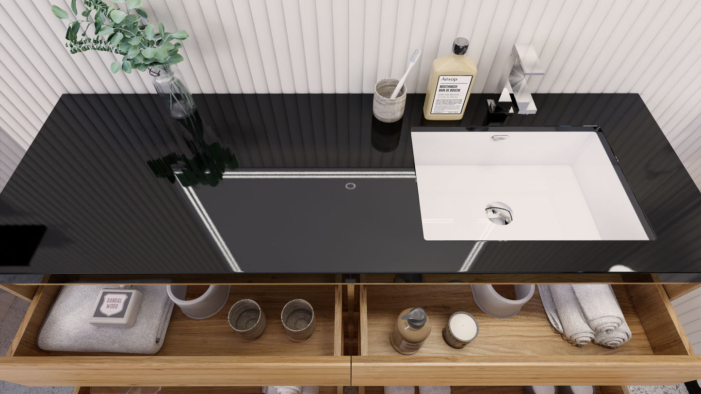 Stanley 60" Freestanding Bathroom Vanity with Reinforced Acrylic Integrated Sink Top