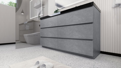 Stanley 60" Freestanding Bathroom Vanity with Reinforced Acrylic Integrated Sink Top