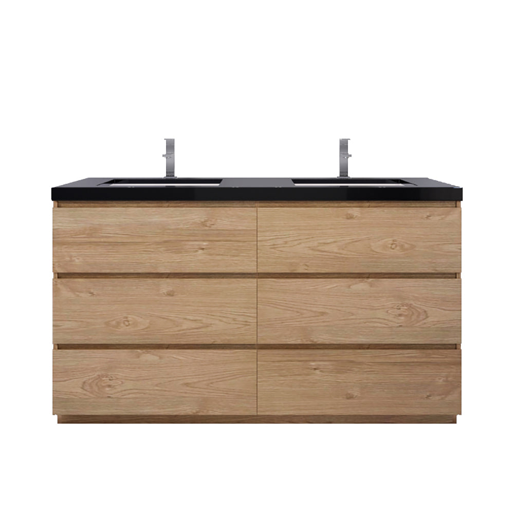 Stanley 60" Freestanding Bathroom Vanity with Reinforced Acrylic Integrated Sink Top