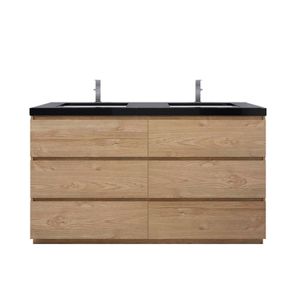 Stanley 60" Freestanding Bathroom Vanity with Reinforced Acrylic Integrated Sink Top