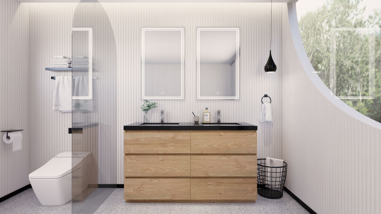 Stanley 60" Freestanding Bathroom Vanity with Reinforced Acrylic Integrated Sink Top