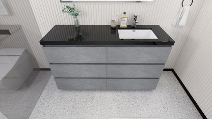 Stanley 60" Freestanding Bathroom Vanity with Reinforced Acrylic Integrated Sink Top