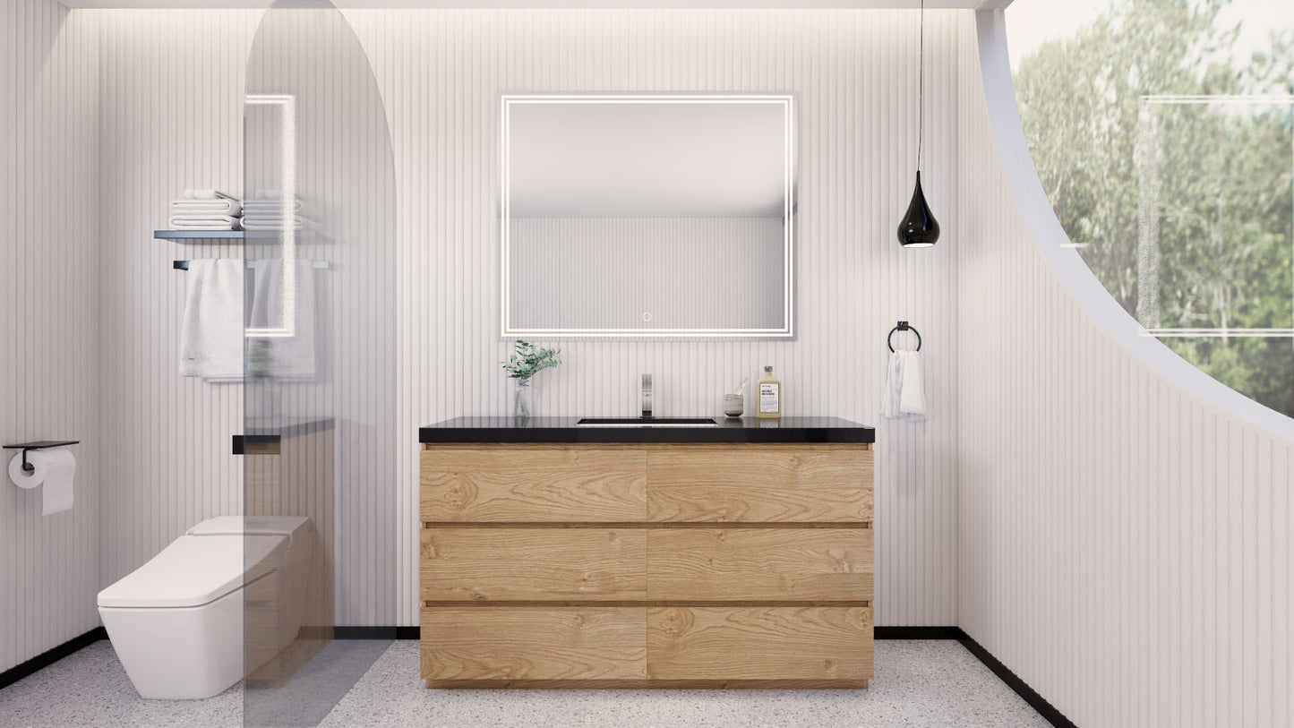 Stanley 60" Freestanding Bathroom Vanity with Reinforced Acrylic Integrated Sink Top