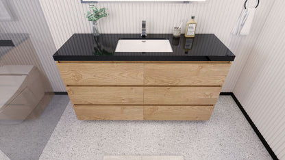 Stanley 60" Freestanding Bathroom Vanity with Reinforced Acrylic Integrated Sink Top