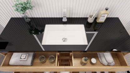 Stanley 60" Freestanding Bathroom Vanity with Reinforced Acrylic Integrated Sink Top