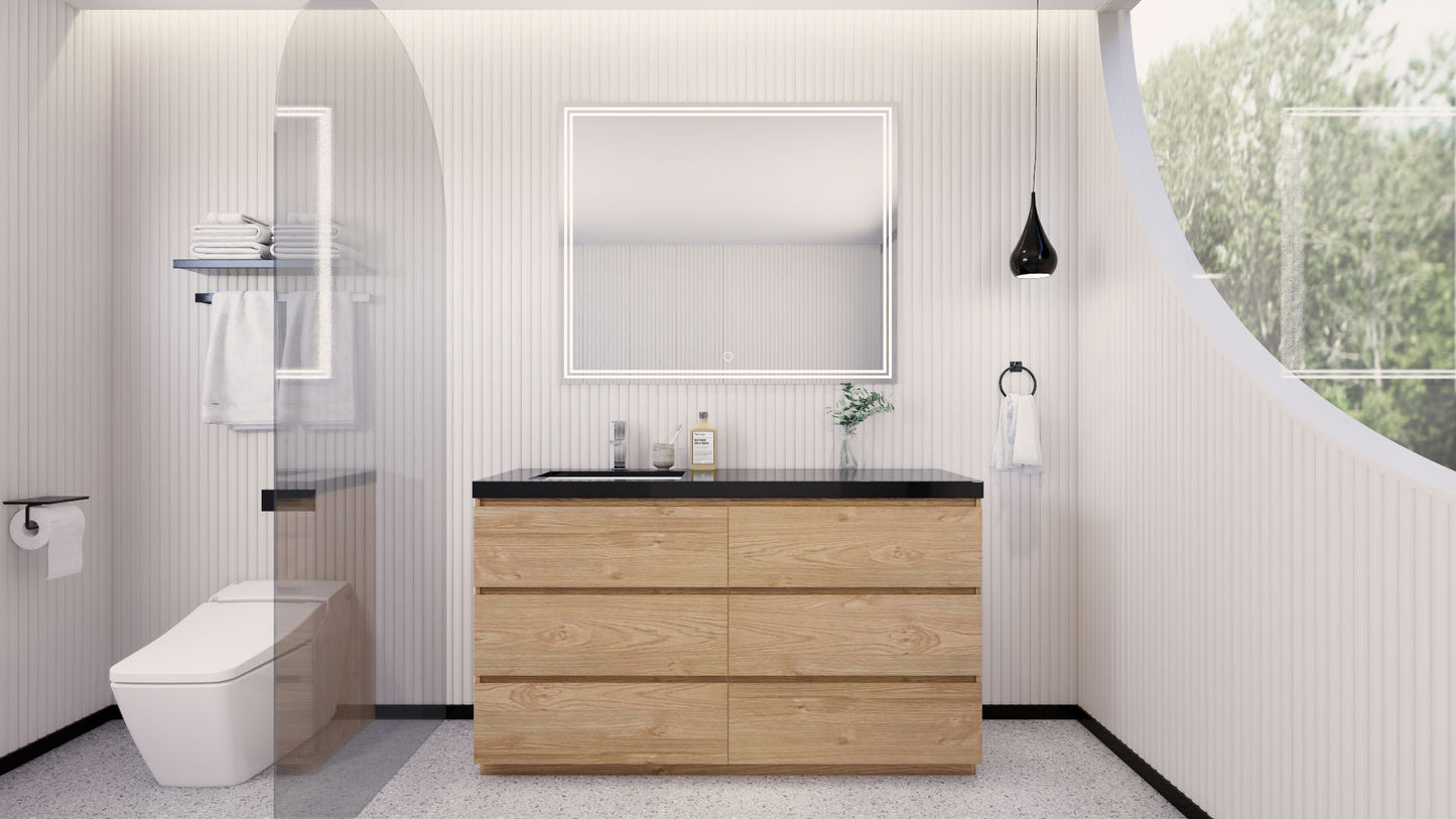 Stanley 60" Freestanding Bathroom Vanity with Reinforced Acrylic Integrated Sink Top