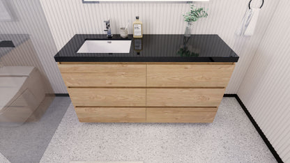 Stanley 60" Freestanding Bathroom Vanity with Reinforced Acrylic Integrated Sink Top