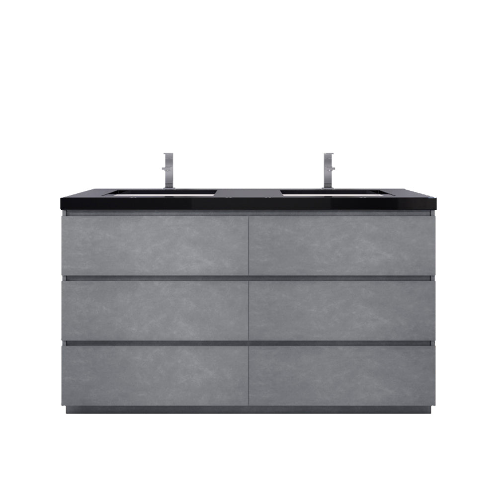 Stanley 60" Freestanding Bathroom Vanity with Reinforced Acrylic Integrated Sink Top