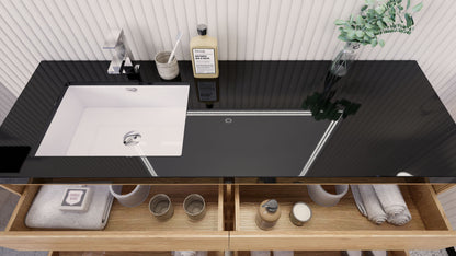 Stanley 60" Freestanding Bathroom Vanity with Reinforced Acrylic Integrated Sink Top