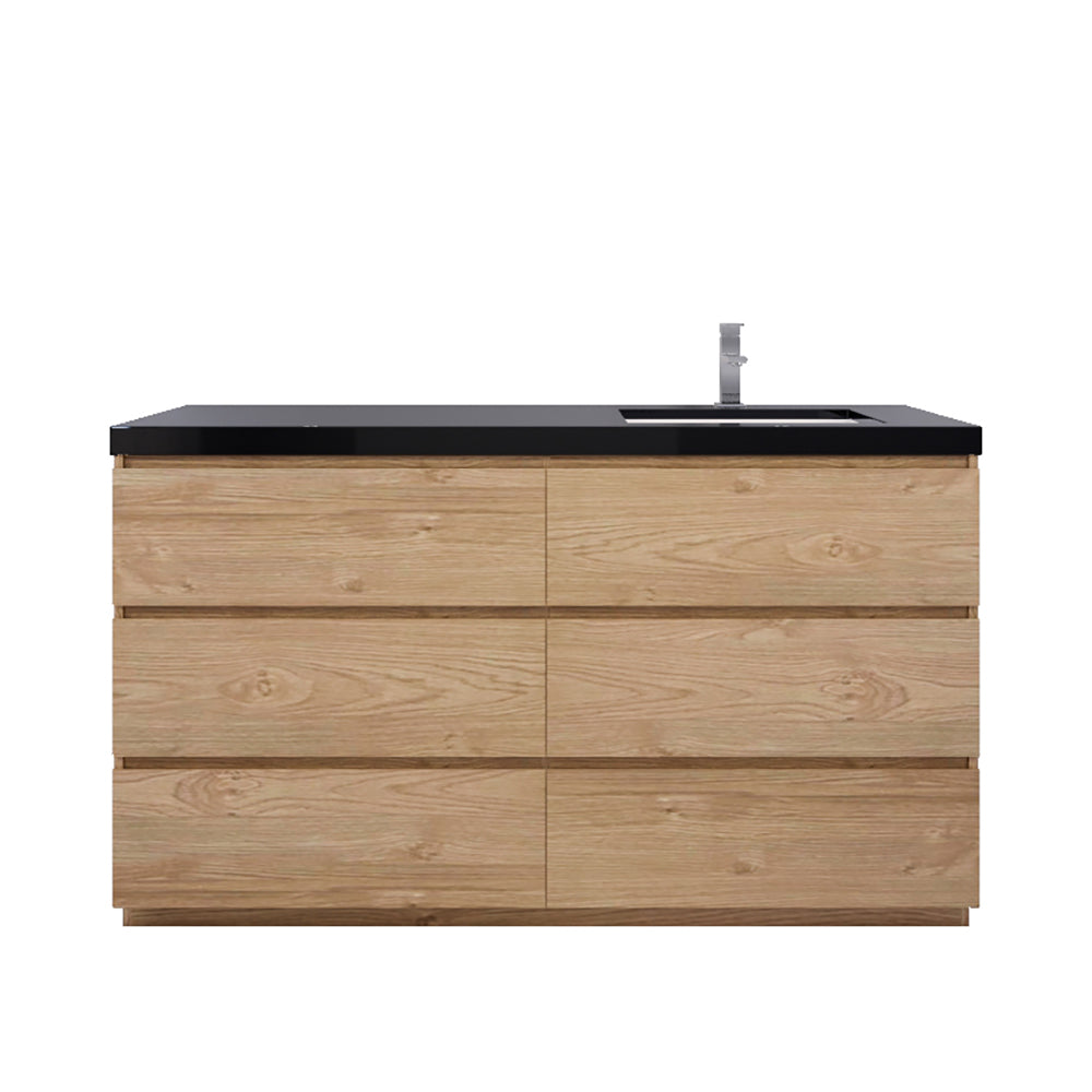 Stanley 60" Freestanding Bathroom Vanity with Reinforced Acrylic Integrated Sink Top