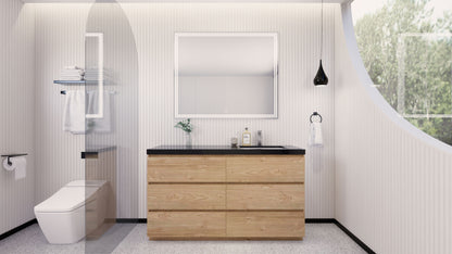 Stanley 60" Freestanding Bathroom Vanity with Reinforced Acrylic Integrated Sink Top